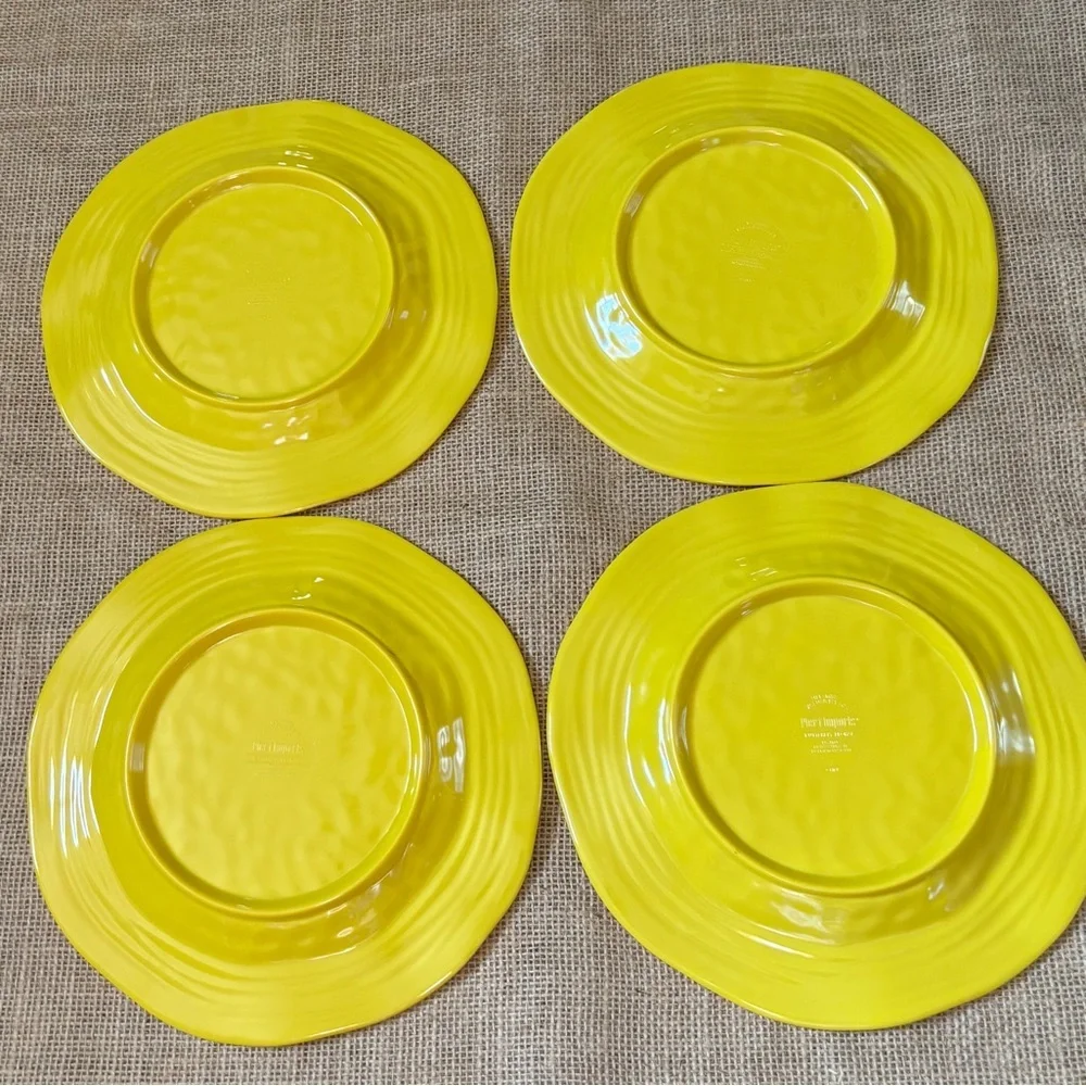 Pier 1 Floral Butterfly Melamine Plate Set Picnic Camper Cottage Core Artsy